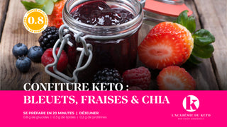 Confiture Keto : bleuets, fraises & chia!